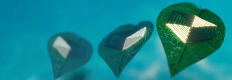 ▲ 나뭇잎의 팔랑거리는 낙하운동에서 영감을 받아 제작된 헤엄치는 나뭇잎 로봇의 모식도