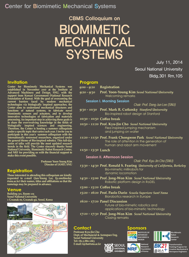 CBMS Colloquium on BIOMIMETIC MECHANICAL SYSTEMS